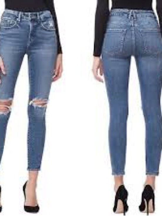 Good American Denim - Good American Good Legs Skinny Jeans Indigo Distressed Size 8/29 NWT
